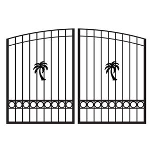 Sandkey 6 ft. Tall Custom Aluminum Dual Swing Driveway Gate - Heavy Duty Estate Fence Gate