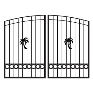 Sandkey 8 ft. Tall Custom Aluminum Dual Swing Driveway Gate - Heavy Duty Estate Fence Gate