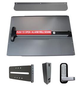 PS63 LockeyUSA Panic Bar Shield Safety Kit with Alarm Panic Bar