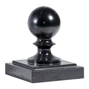 Aluminum Ball Gate Post Cap (4 in. x 4 in.) - Black