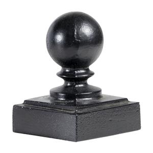 Aluminum Ball Gate Post Cap (3 in. x 3 in.) - Black