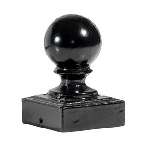 Aluminum Ball Gate Post Cap (2 in. x 2 in.) - Black