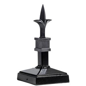 Custom Aluminum Post Welded Cap for Finials (3" x 3") - Black