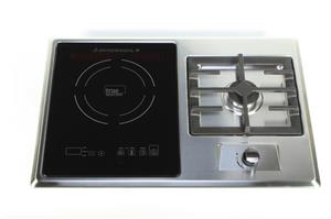 True Induction TI-1+1B Built-in 858UL Certified, 25-inch 1 Induction + 1 Gas Burner Combination Gas & Induction Cooktop