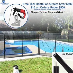 Fully Assembled Sentry EZ-Guard Child Safety Pool Fence (priced per foot to save you money)  - 5' Tall - Black