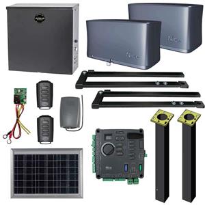 Nice Apollo Vanguard 3601 Dual Swing Commercial Gate Opener with Free DIY Kit - 10 Watt Panel + 1050 US Board