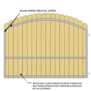 Vinyl/Wood Slat Single Arched Gate Frame