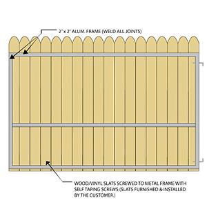 Vinyl/Wood Slat Single Gate Frame