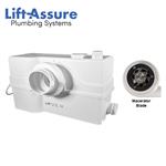 Lift Assure Over 1HP/800 Watts Macerating Toilet Up-flush Pump System/American Round/ DIY Basement Remodel