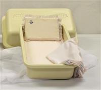 Hoegh 20" Small Pet Casket - Single Wall Dog Burial Casket with 3 Color Options - Pink & Almond Interior -  Stretch Size