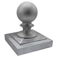 Aluminum Ball Gate Post Cap for 4" x 4" Square Gate Posts - Raw