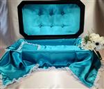 Newnaks 24" Medium Deluxe Pet Casket - Dog Burial Casket with Interior - Teal Interior