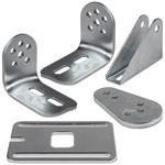 (HB100) - Silver bracket set w/ captured gate bracket