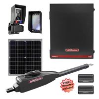LiftMaster LA412XL Single Swing Solar Gate Opener Kit with MyQ Technology & XL Control Box - Gate Opener Kit with 20 Watt Solar Panel + 2 Free Remotes