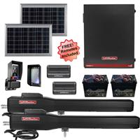 LiftMaster LA500XL Dual Swing Solar Gate Opener Kit with MyQ Technology - 20W Gate Opener Kit + 2 Free Remotes