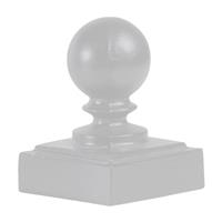 Aluminum Ball Gate Post Cap (3 in. x 3 in.) - White