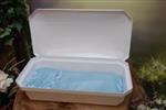 Newnaks 24" Medium Standard Pet Casket - Dog Burial Casket with Interior Bedding - Blue Interior