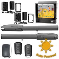 Viking G5 Solar Dual Swing Gate Operator - Viking Operators with Estate Swing Accessories Kit + 2 Free Remotes