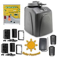 Viking R6 Solar Dual Swing Gate Operator Kit - Viking Operators with Estate Swing Accessories Kit + 2 Free Remotes